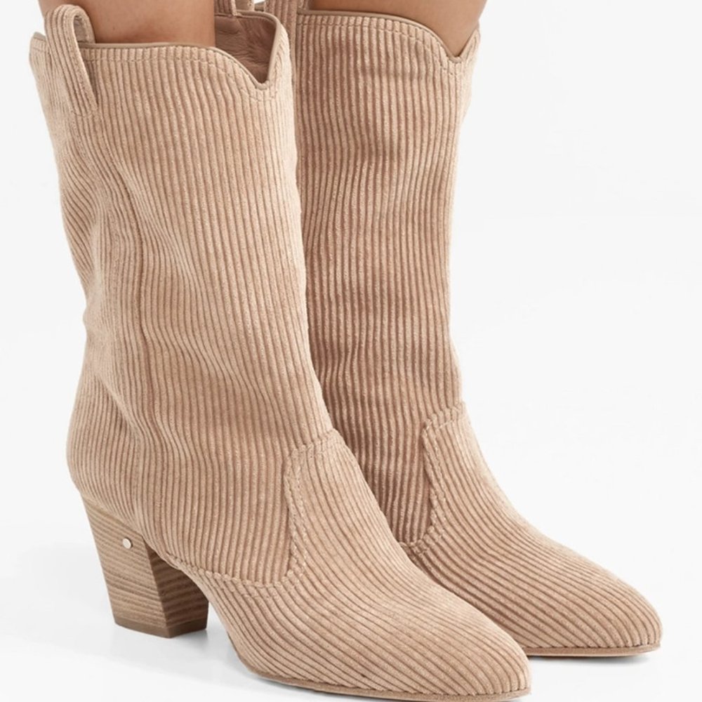 Laurence Dacade Beige Corduroy Heeled Boots - Picture 2 of 14